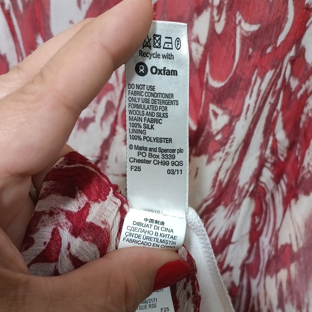 Autograph Burgundy and White Maxi Dress - Picture 8 of 9